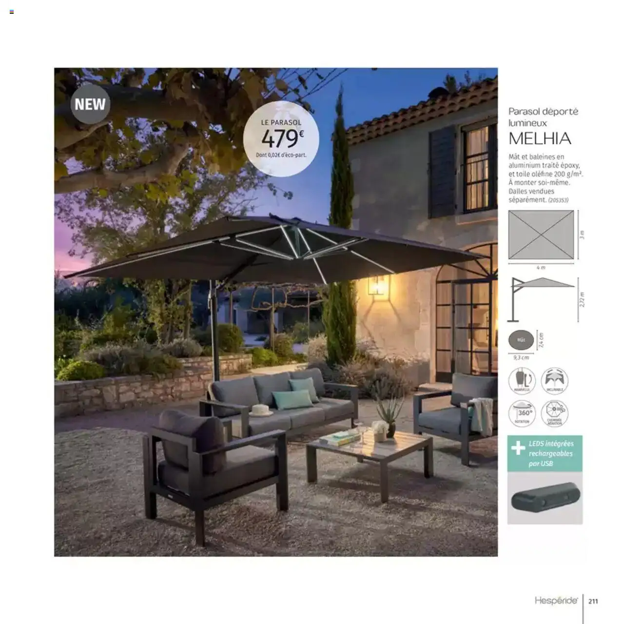  | Page: 211 | Produits: USB, Parasol déporté, Parasol