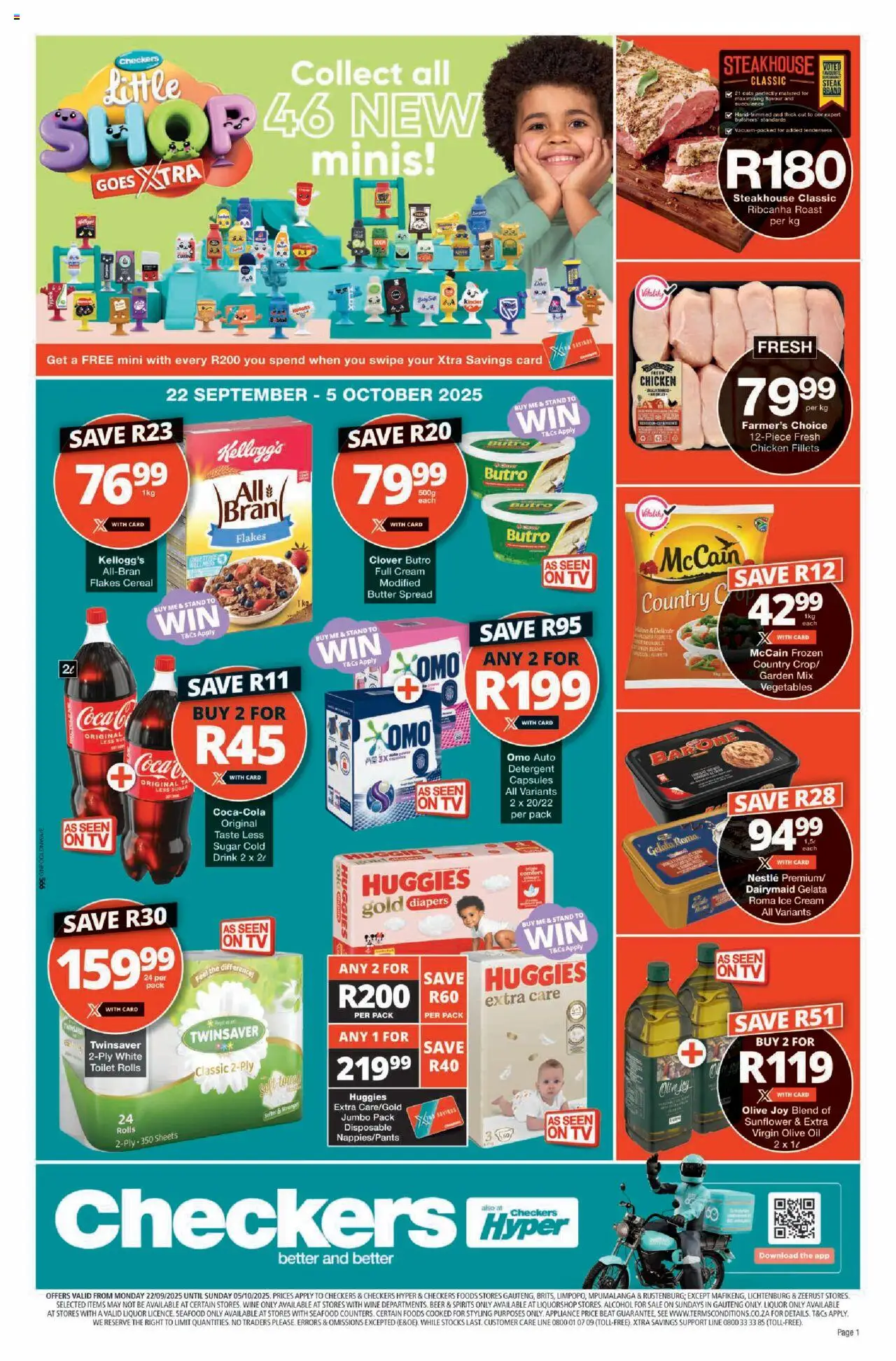 New Checkers catalogue – valid from 22.09.2025 | Page: 1 | Products: TV, Toilet, Butter, Wine