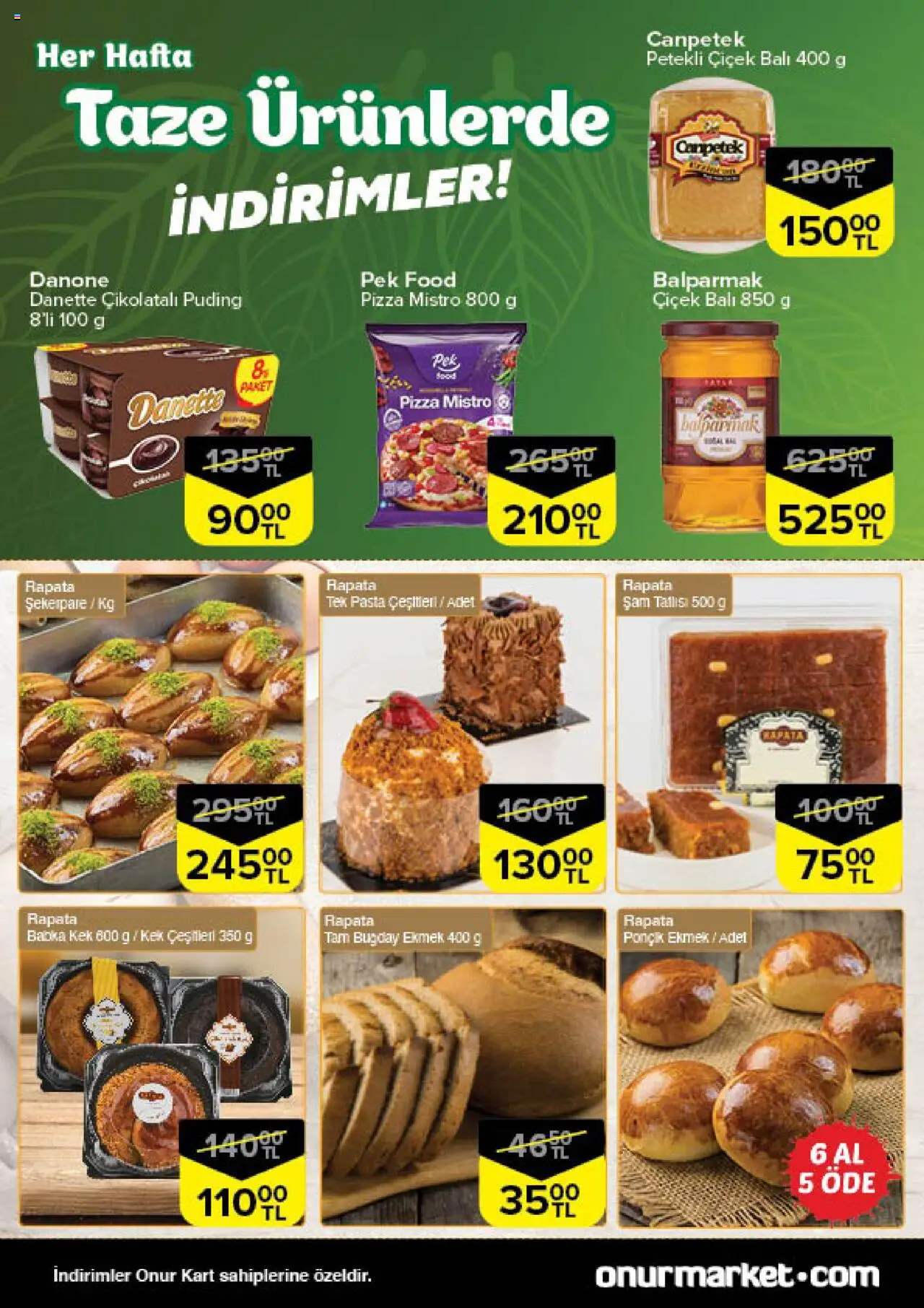 Onur Market Taze Ürünlerde İndirimler - İstanbul - 16.10.2025 tarihinden itibaren geçerlidir | Sayfa: 4 | Ürünler: Ekmek, Pizza