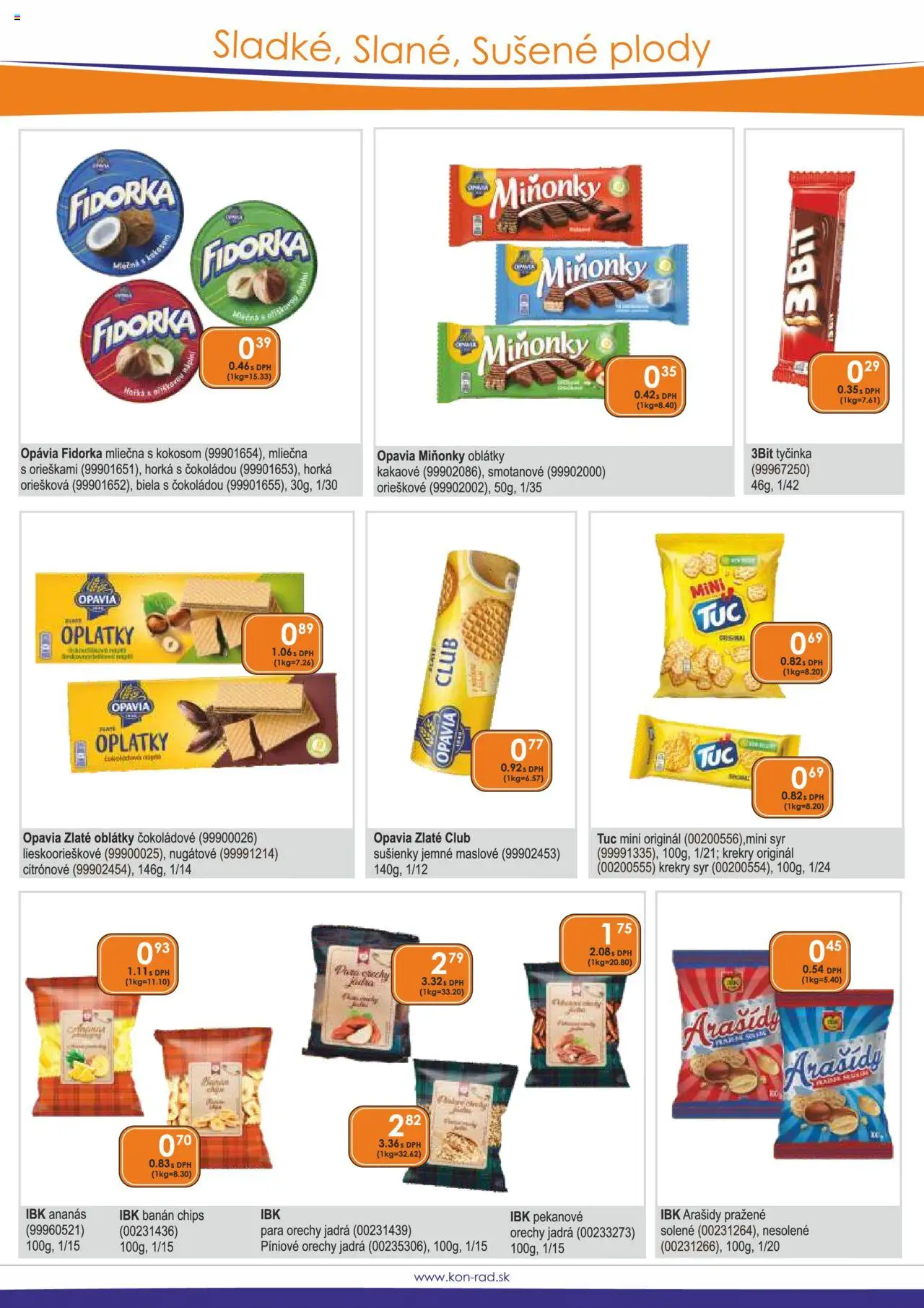 KON - RAD leták │ platný od 01.09.2025 | Strana: 34 | Produkty: Syr, Ananás, Orechy, Arašidy