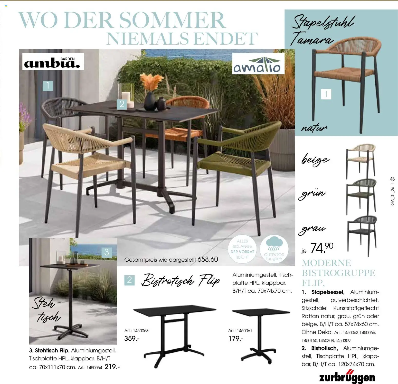 Zurbrüggen Sommer 2026 – gültig ab 19.03.2026 | Seite: 43 | Produkte: Tisch