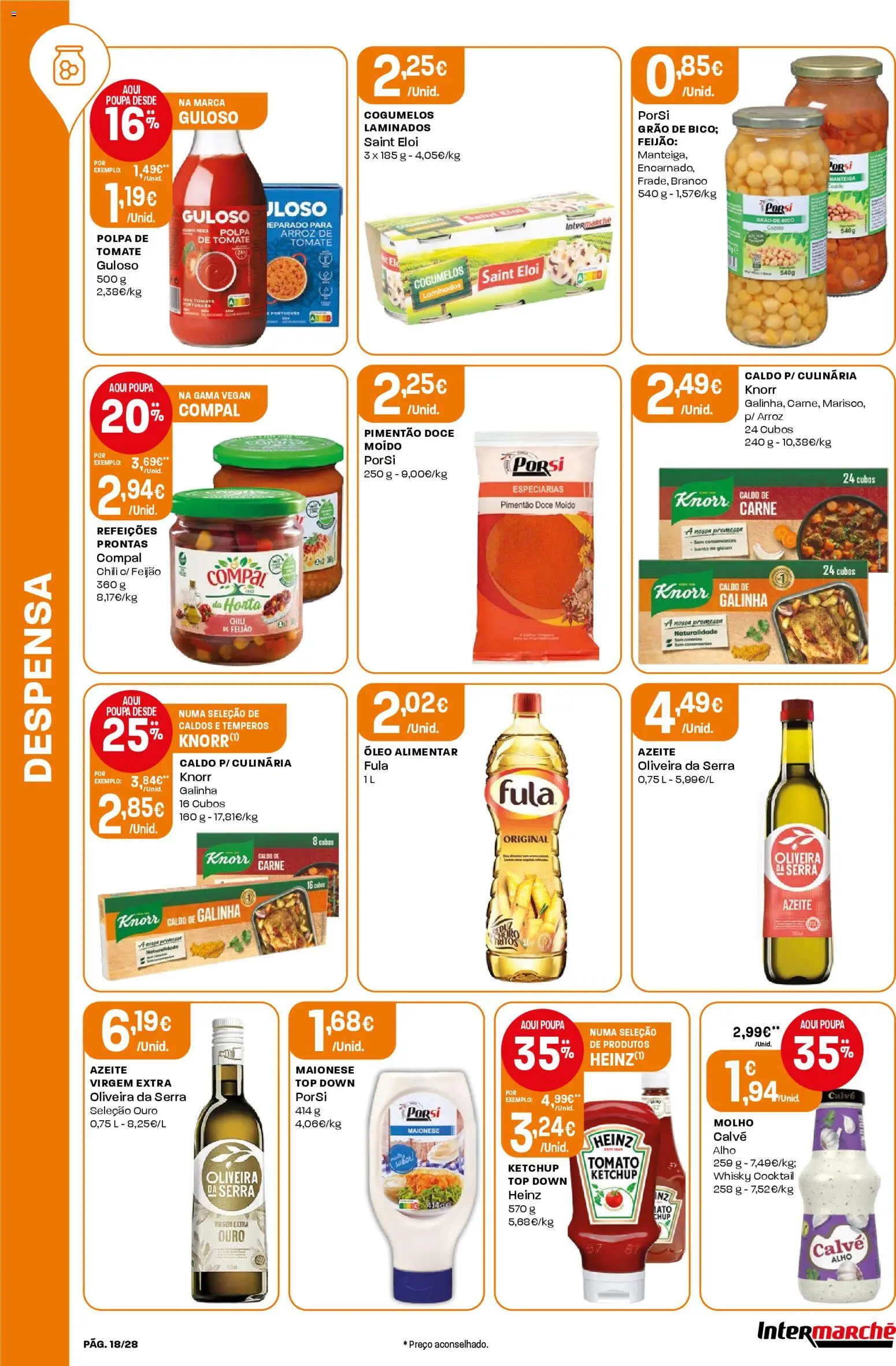 Intermarché Folheto Contact │ válido de 22.01.2026 | Página: 18 | Produtos: Whisky, Pimentão, Óleo, Tomate