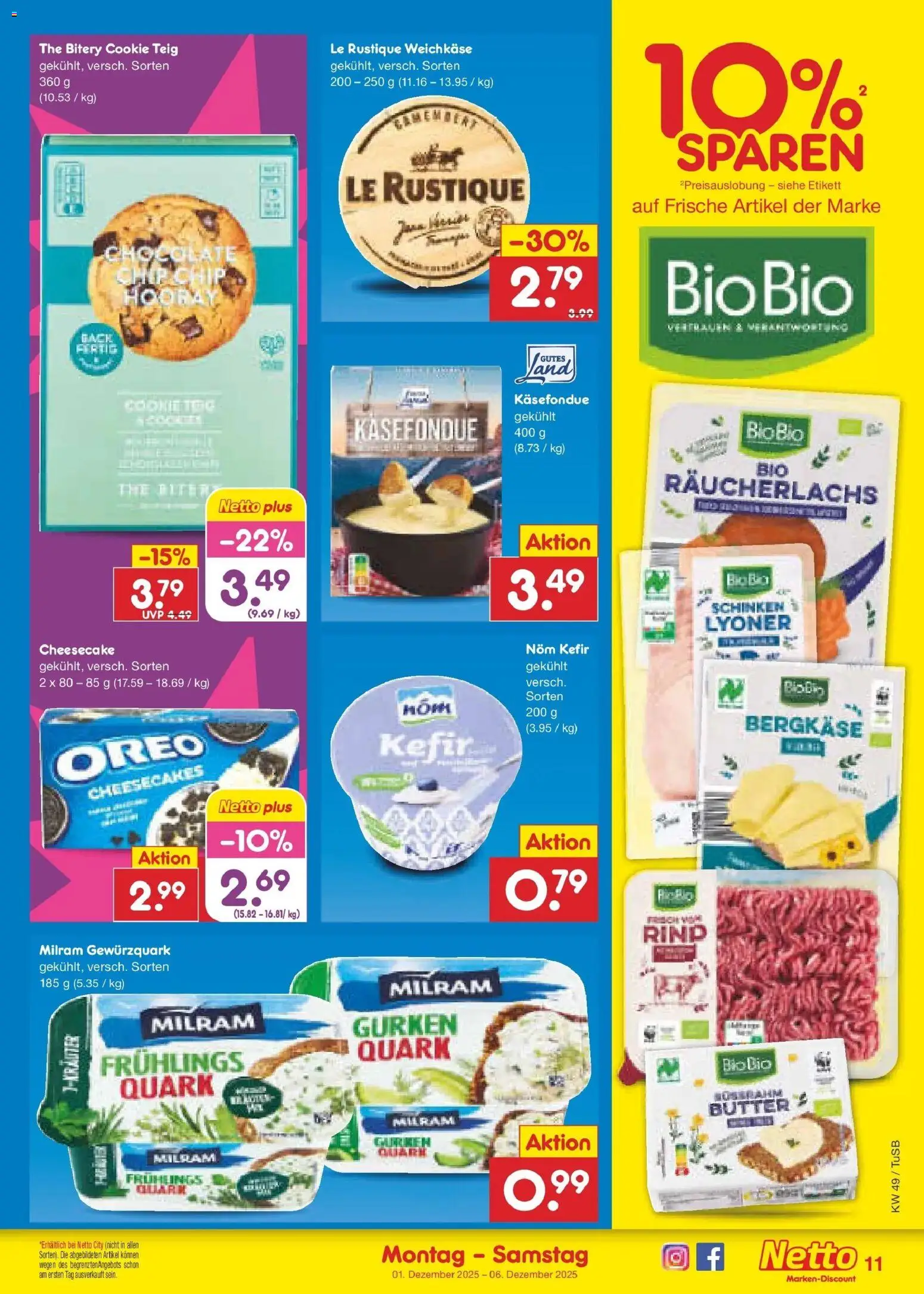 Netto Marken-Discount prospekt Lahr-Langenwinkel	 – gültig ab 01.12.2025 | Seite: 11 | Produkte: Quark, Räucherlachs, Schinken, Gurken