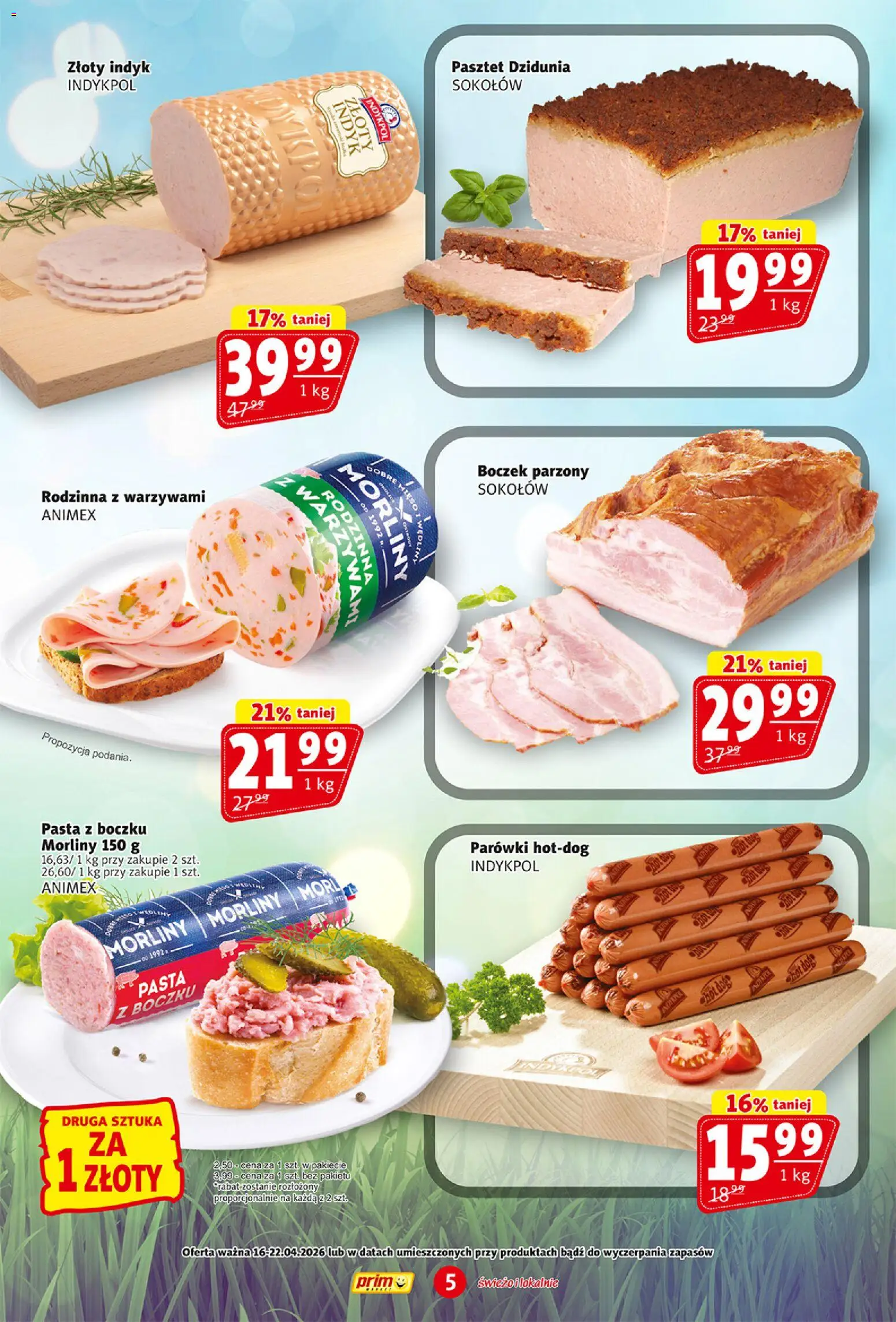 Prim Market gazetka od 16.04.2026 | Strona: 5 | Produkty: Mięso, Boczek, Boczek parzony, Wędliny
