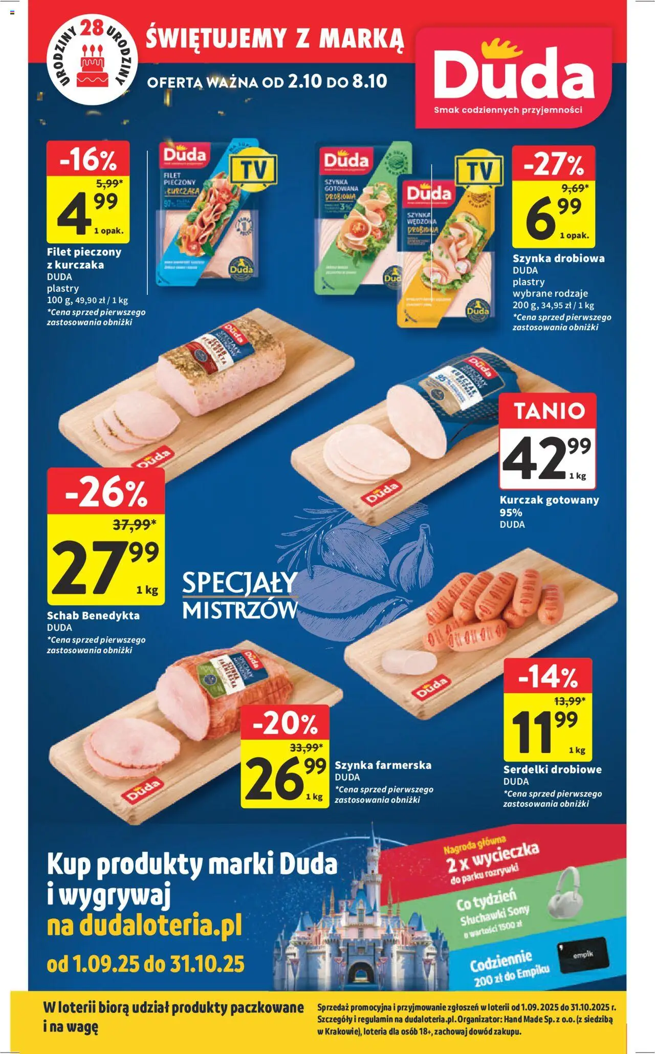 Intermarche Gazetka od 02.10.2025 | Strona: 10 | Produkty: Szynka drobiowa, Kurczak, Schab, Słuchawki