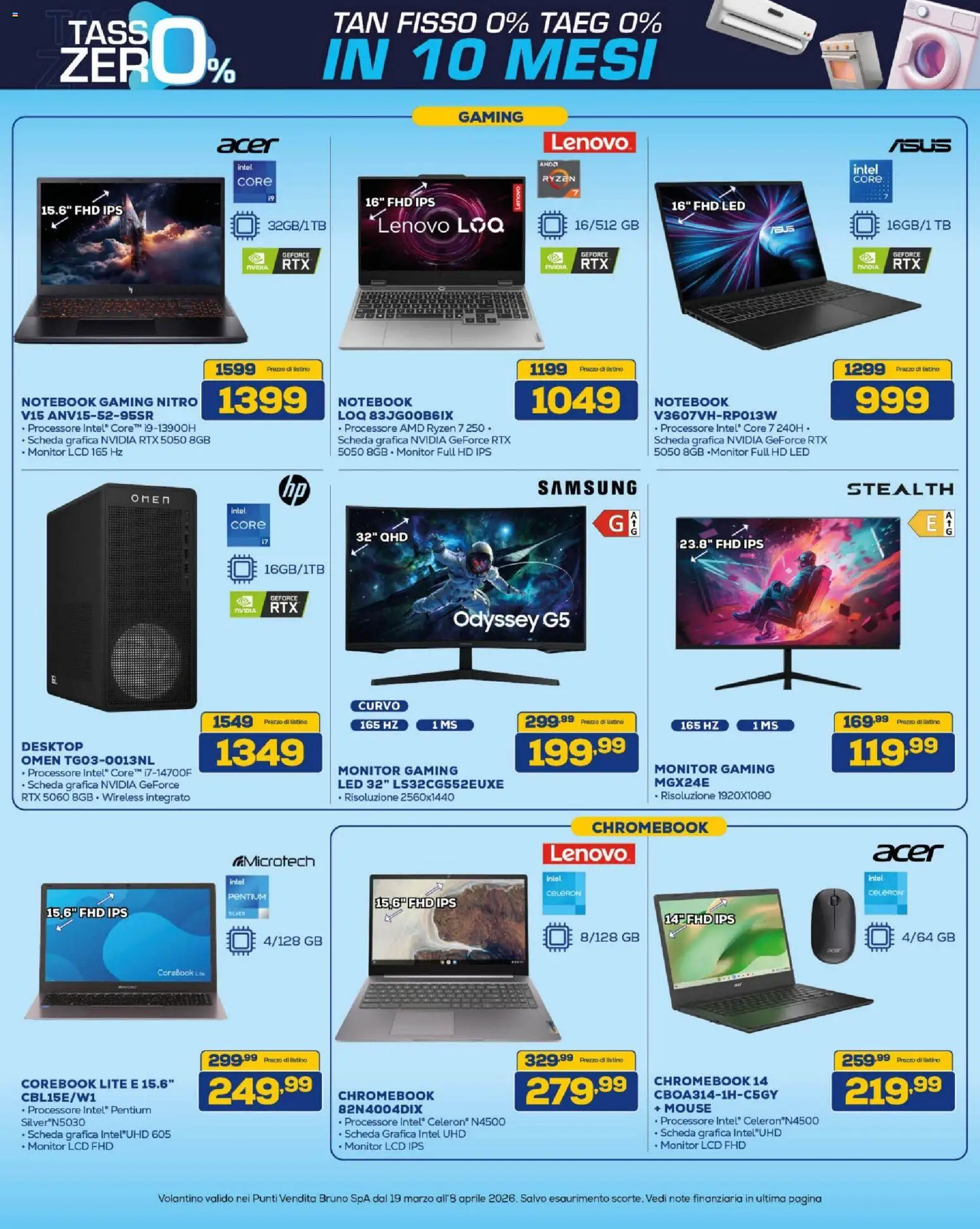 Volantino BRUNO del 19.03.2026 | Pagina: 9 | Prodotti: Monitor, Notebook, Mouse, Samsung
