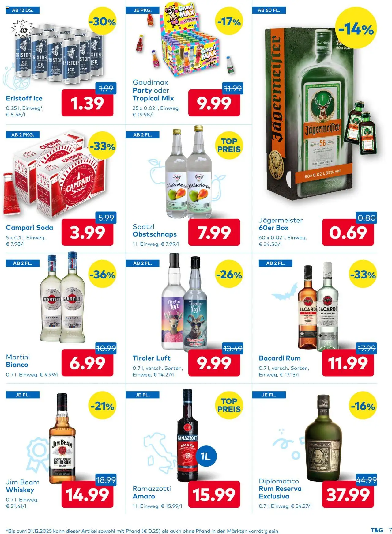 T&G Flugblatt gültig ab 31.07.2025 | Seite: 7 | Produkte: Whiskey, Nauriit, Box, Bourbon