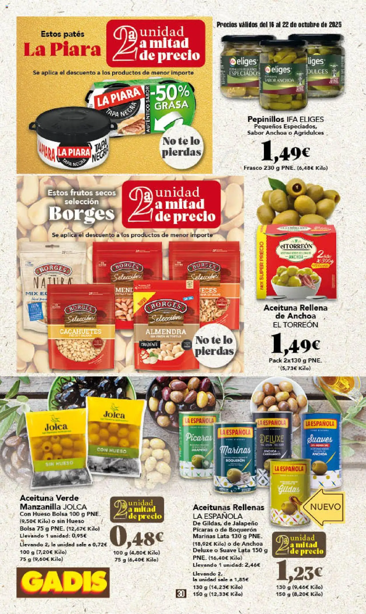 Gadis folleto │ válido desde el 16.10.2025 | Página: 30 | Productos: Frutos secos, Té, Bolsa, Anchoa
