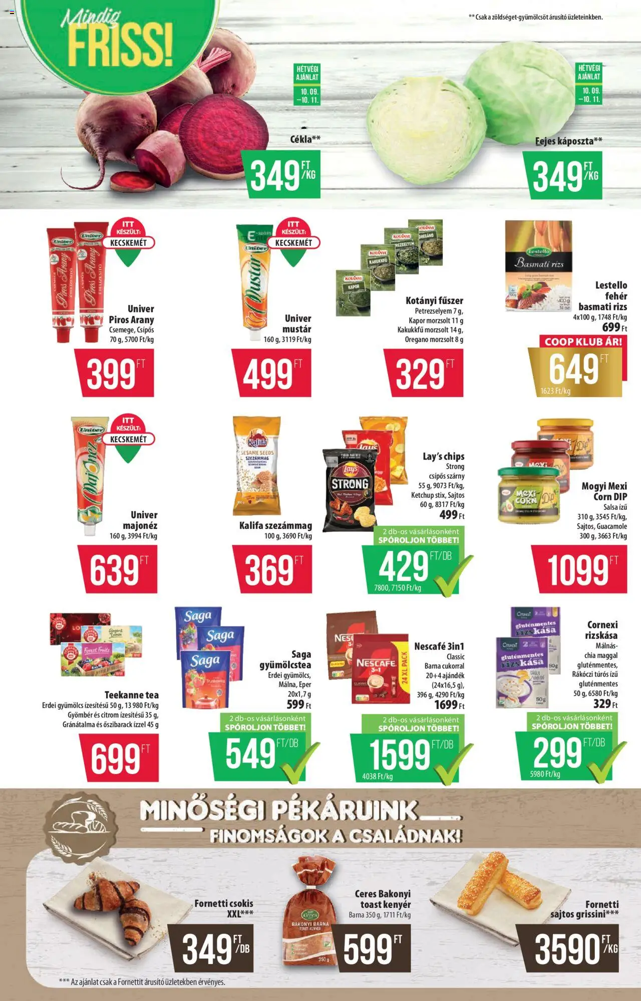 COOP akciós ujság - amely érvényes a következő dátumtól: 09.10.2025 | Oldal: 7 | Termékek: Chips, Gyömbér, Kakukkfű, Basmati rizs