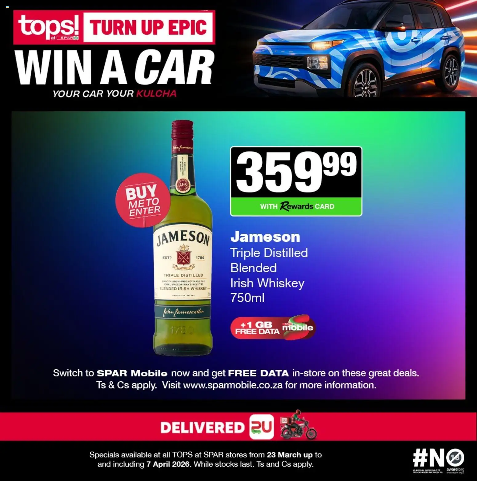 New Tops at Spar catalogue – valid from 23.03.2026 | Page: 2 | Products: Data, Switch, Whiskey