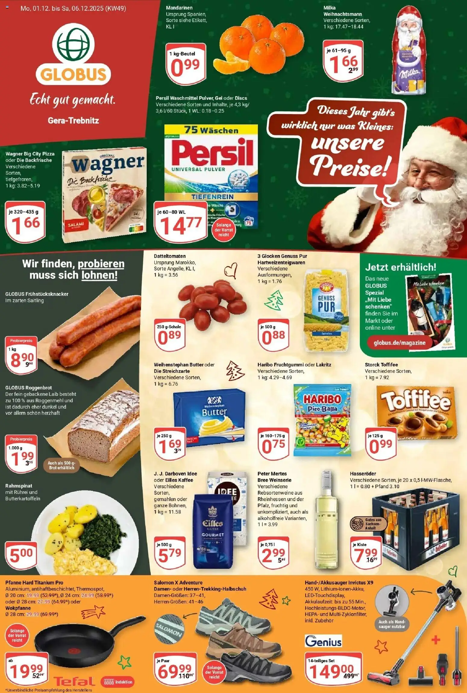 Globus prospekt Gera	 – gültig ab 01.12.2025 | Seite: 3 | Produkte: Butter, Bree, Milka, Persil