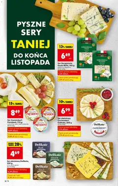 Pogląd oferty "Ser pleśniowy Camembert Delikate, 200 g, Camembert Delikate" - ważna od 06.11.2025 | Strona: 38