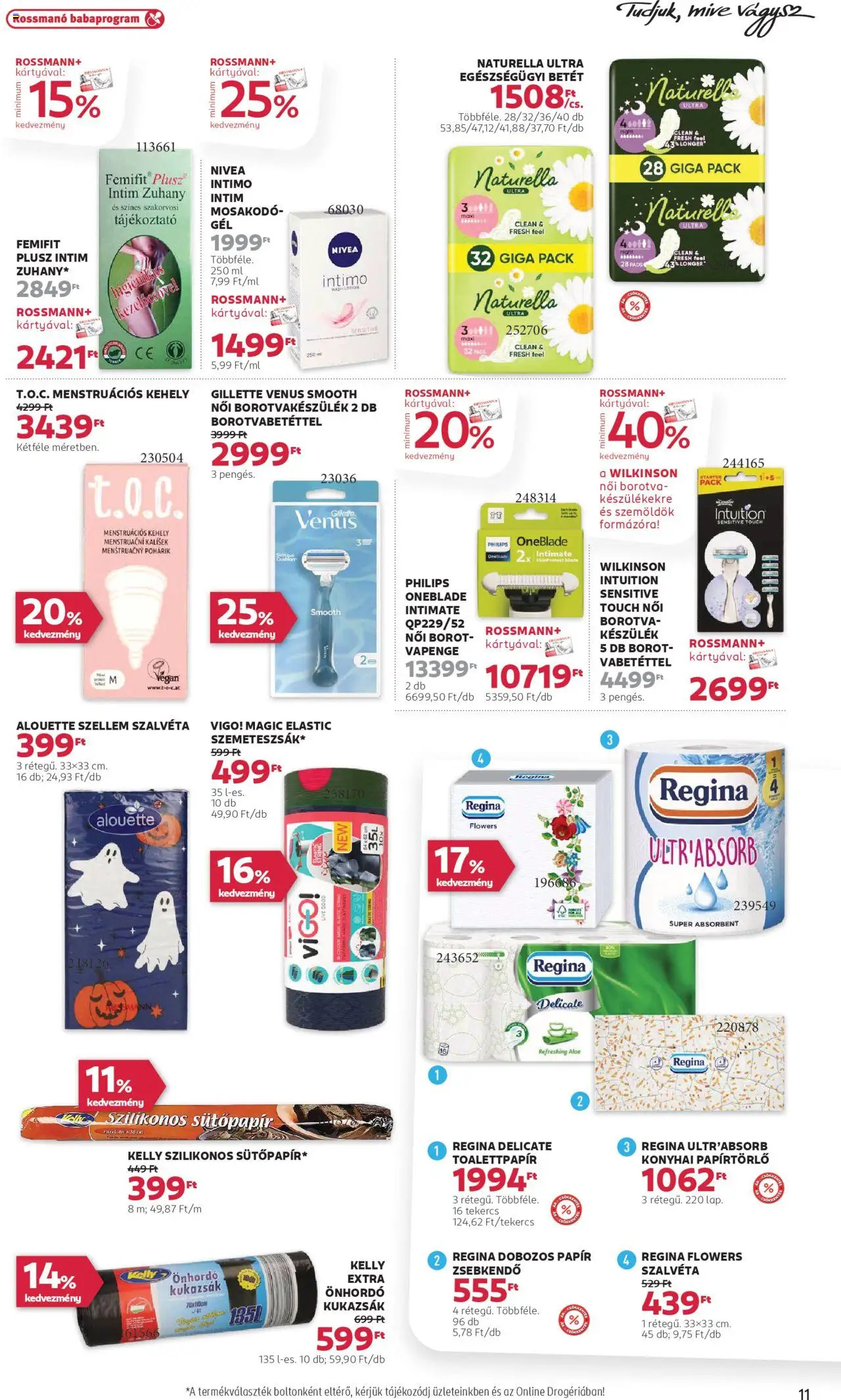 Rossmann akciós ujság - amely érvényes a következő dátumtól: 20.10.2025 | Oldal: 13 | Termékek: Papírtörlő, Borotva, Zuhany, Vegán