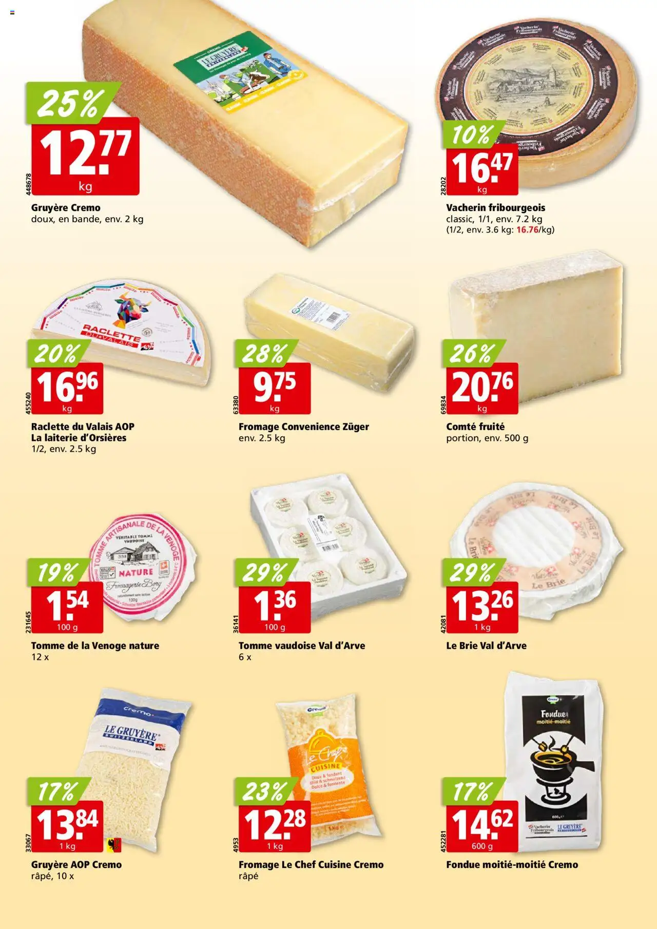 Aligro Aktionen Chavannes, Matran, Genève, Sion ab 25.08.2025 | Seite: 16 | Produkte: Raclette, Fondue