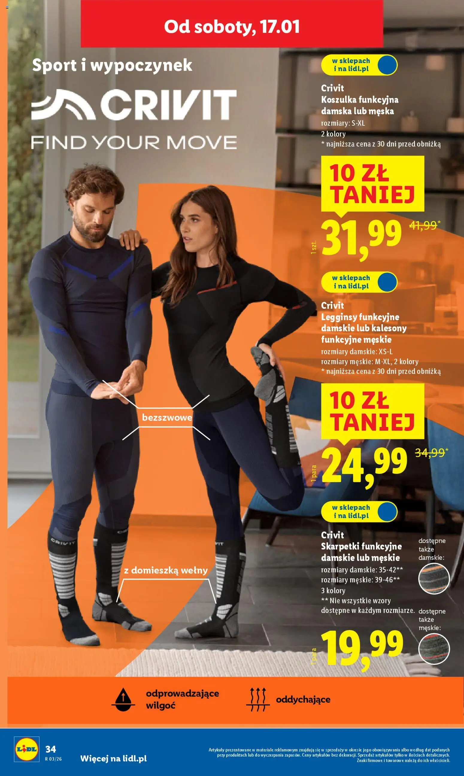 Lidl Katalog od 12.01.2026 | Strona: 36 | Produkty: Legginsy, Skarpetki