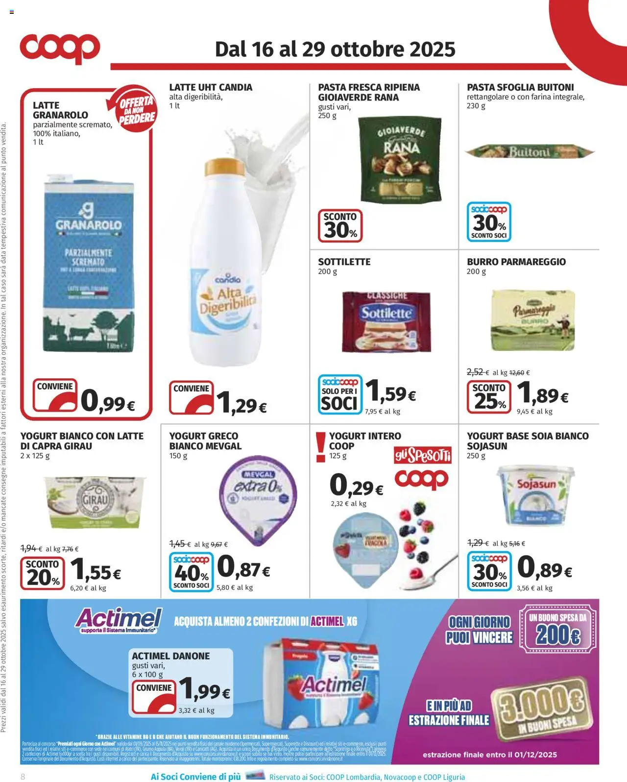 Volantino COOP del 16.10.2025 | Pagina: 8 | Prodotti: Yogurt greco, Yogurt, Pasta sfoglia, Burro