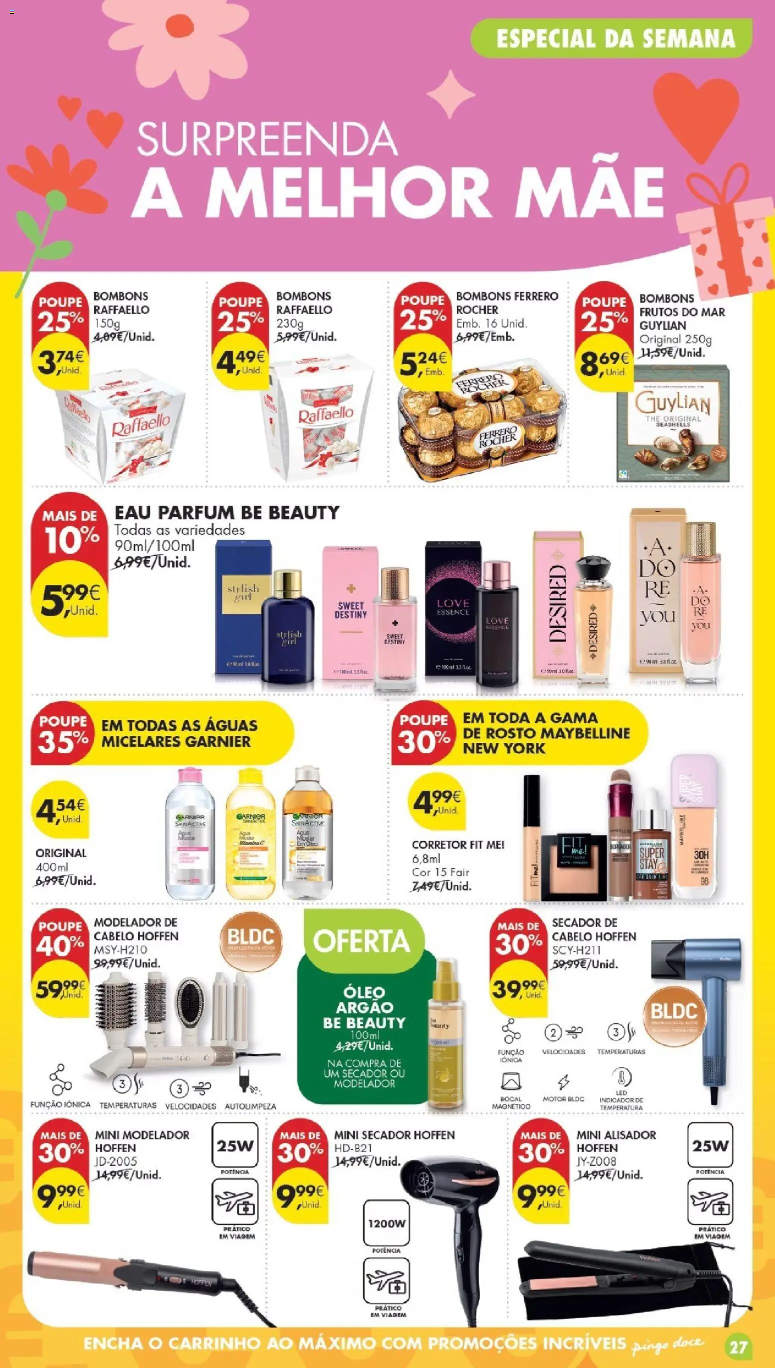 Pingo Doce Poupe Esta Semana Madeira │ válido de 28.04.2026 | Página: 27 | Produtos: Secador de cabelo, Perfume, Corretor, Frutos do mar