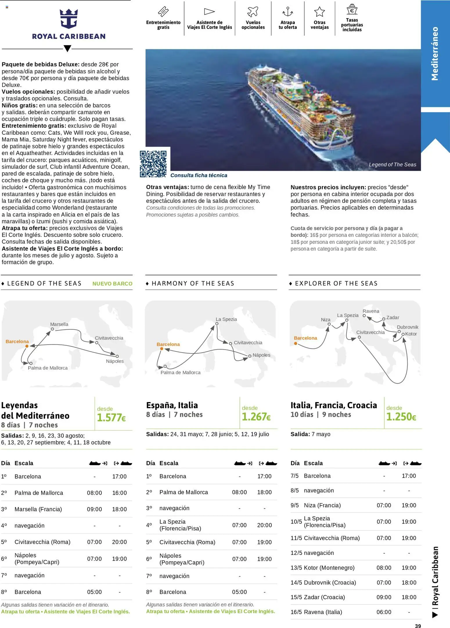 Viajes El Corte Inglés Cruceros marítimos │ válido desde el 01.01.2026 | Página: 40 | Productos: Ηλεκτρονικα ειδη, Σιδερώστρα, Navegación