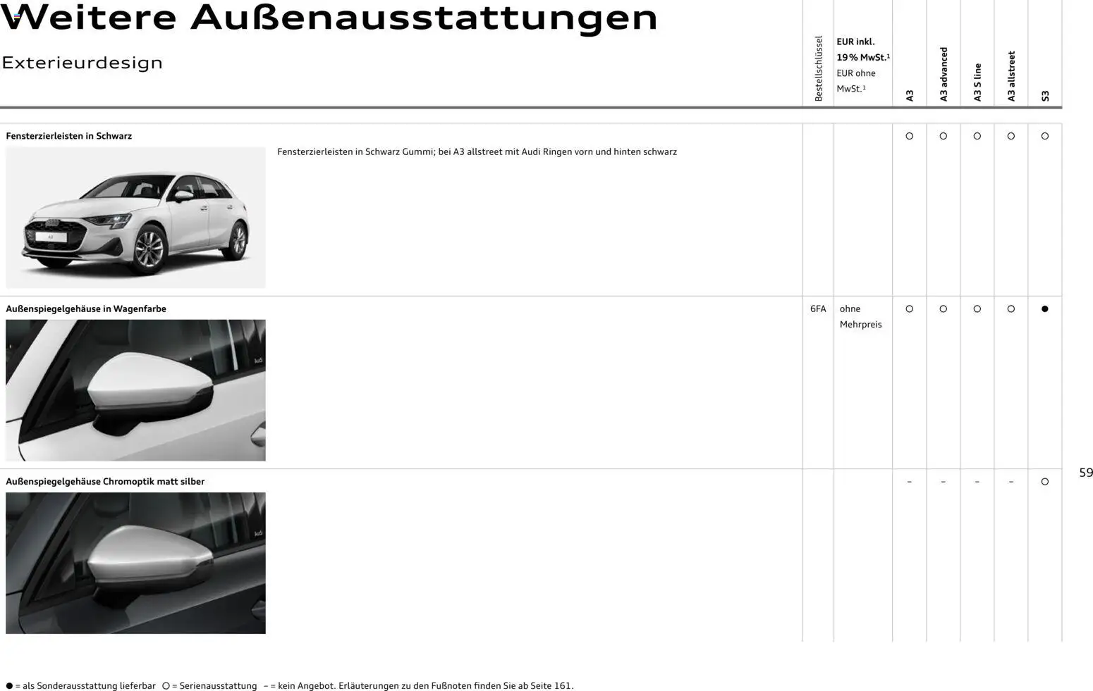 Audi A3 – gültig ab 28.10.2025 | Seite: 59
