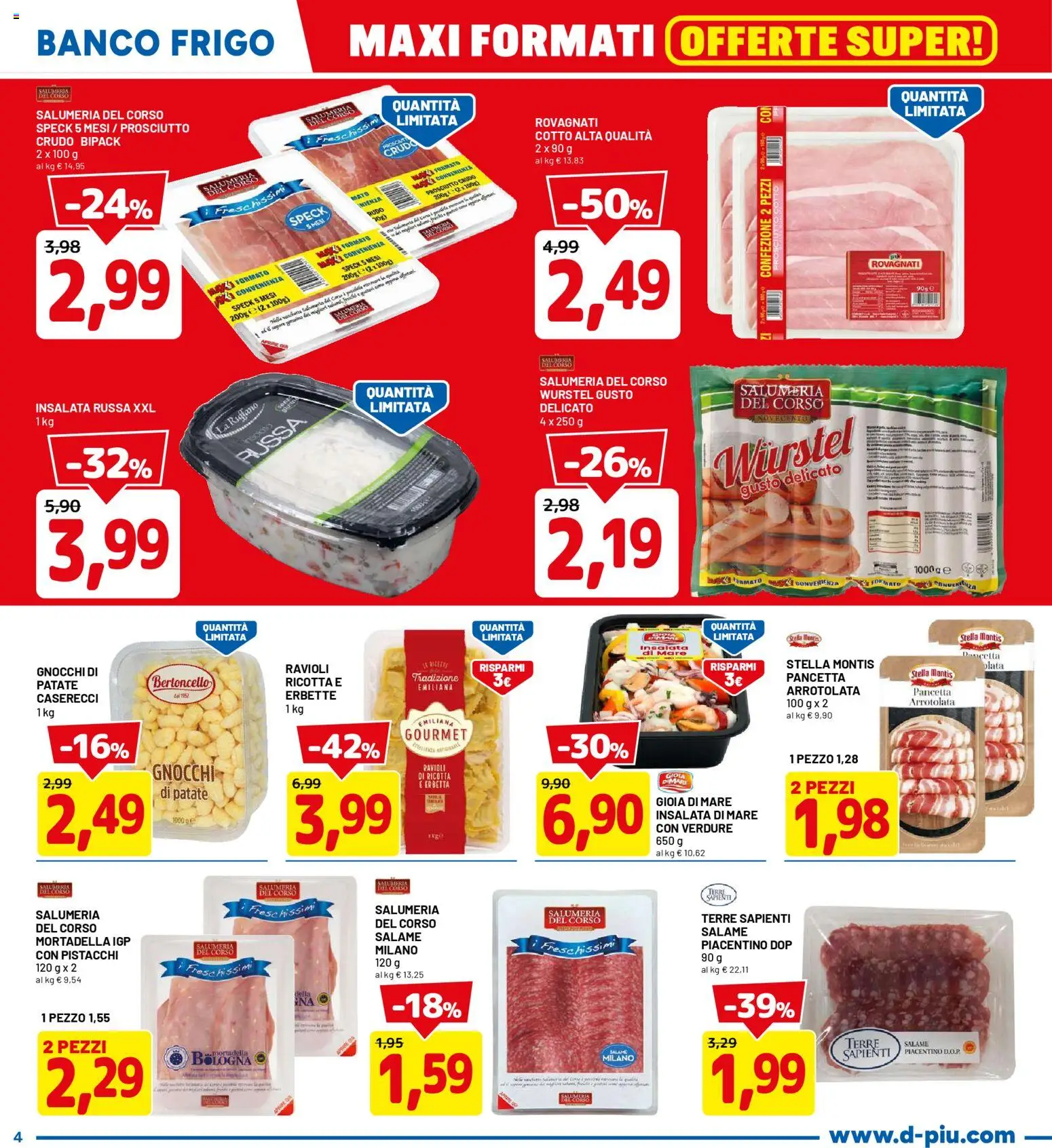 Volantino D Più del 20.04.2026 | Pagina: 4 | Prodotti: Insalata, Verdure, Ricotta, Insalata russa