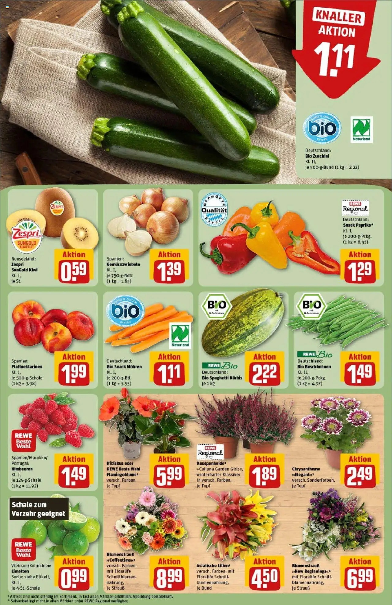 Rewe prospekt Traunreut	 - gültig ab dem 24.08.2025 | Seite: 7 | Produkte: Limetten, Mohren, Kürbis, Zucchini