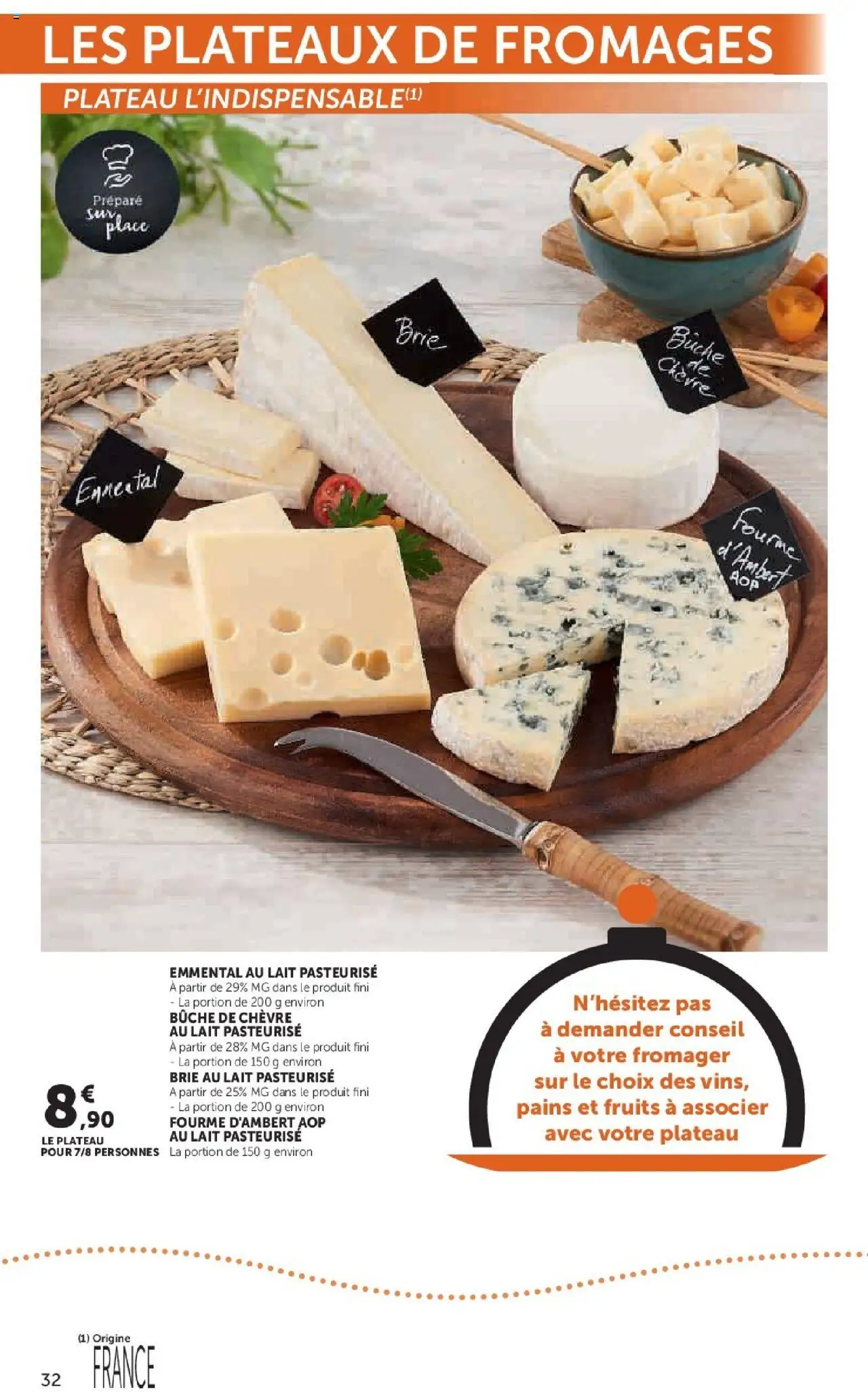 {H1} | Page: 32 | Produits: Plateau, Emmental, Lait, Brie