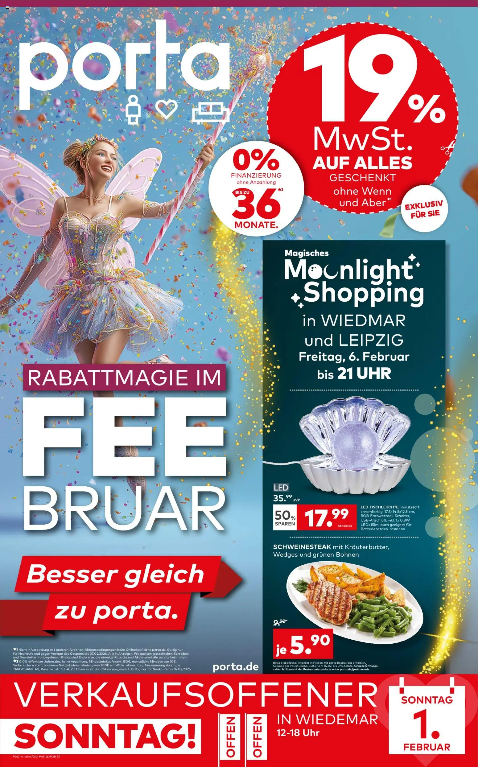Porta! Rabattmagie im FEEbruar mit 19% MwSt. auf alles - Leipzig – gültig ab 01.02.2026 | Seite: 1 | Produkte: Uhr