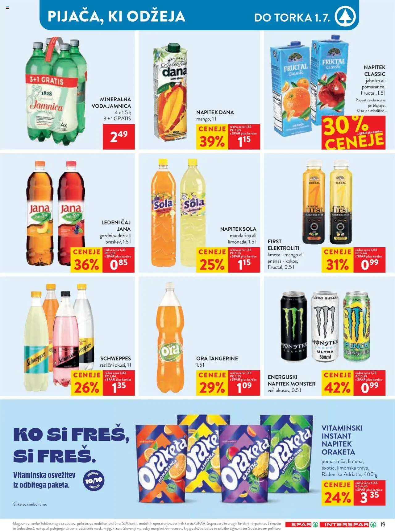 Spar katalog 26/25 │ velja od 26.06.2025 | Stran: 23 | Izdelki: Limeta, Ledeni čaj, Mineralna voda, Voda