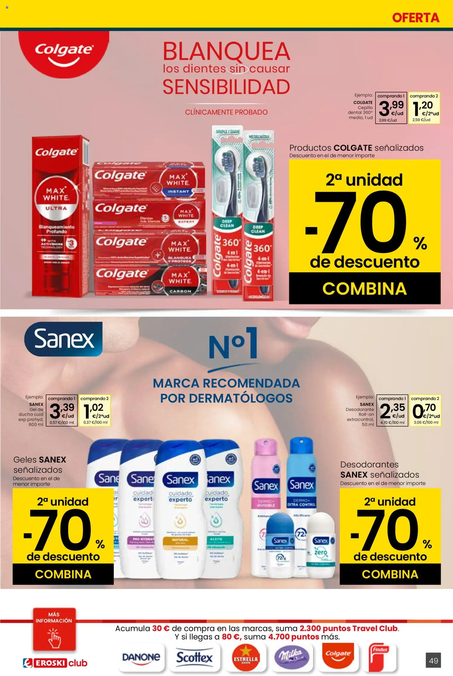 Eroski - Quieres ahorrar conmigo │ válido desde el 26.03.2026 | Página: 49 | Productos: Cepillo, Desodorante, Aceite, Ducha
