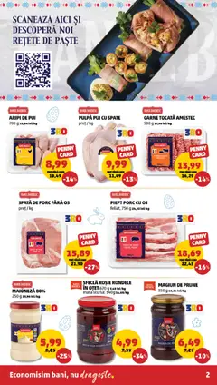 Ofertele PENNY valabile de la 01.04.2026 | Pagină: 2 | Produse: Masă, Hacıyatmaz Kedi Oyuncağı, Oțet, Prune