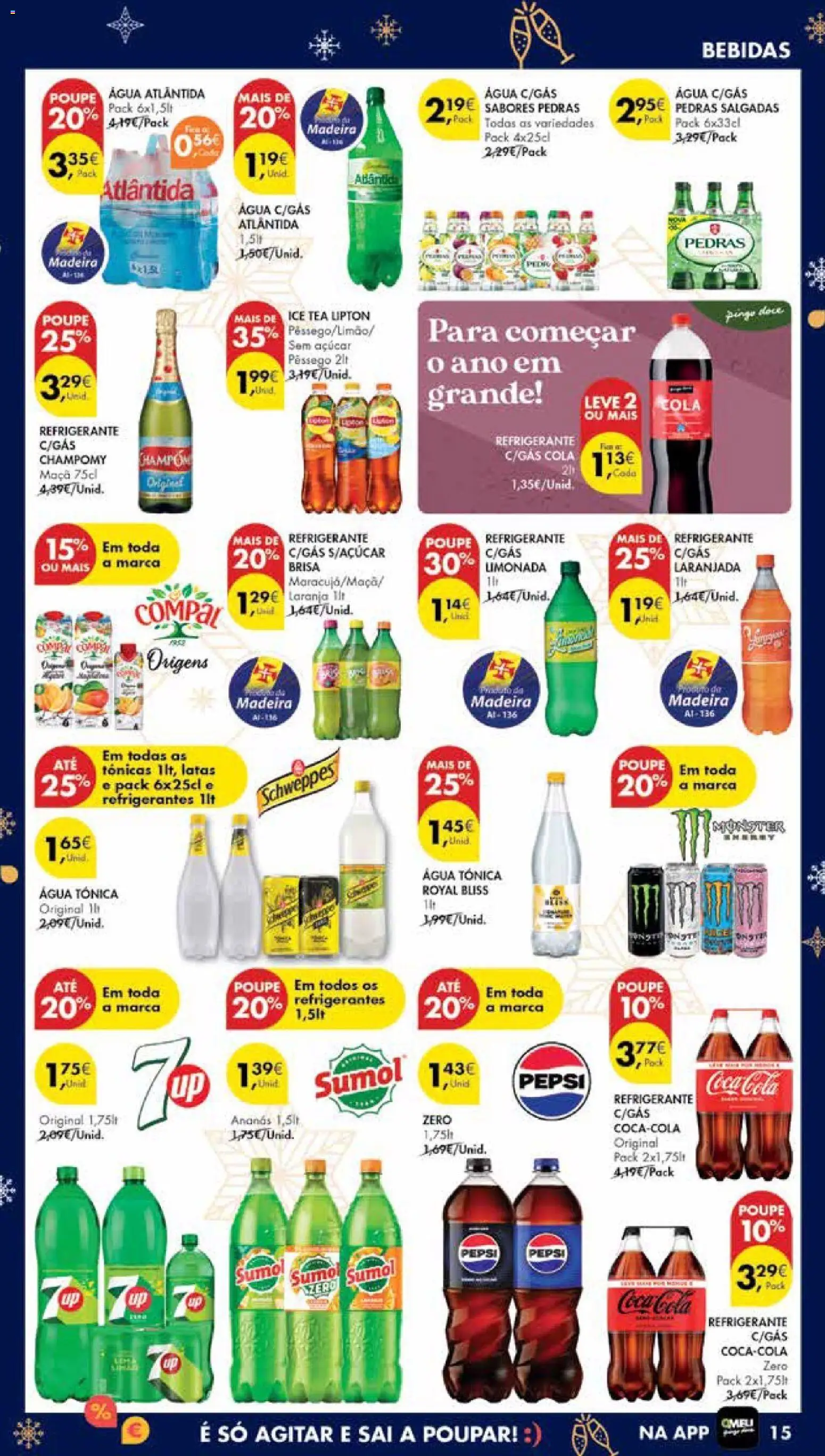 Pingo Doce Poupe Esta Semana Madeira │ válido de 27.12.2025 | Página: 15 | Produtos: Agua, Sumo, Açúcar, Coca-cola