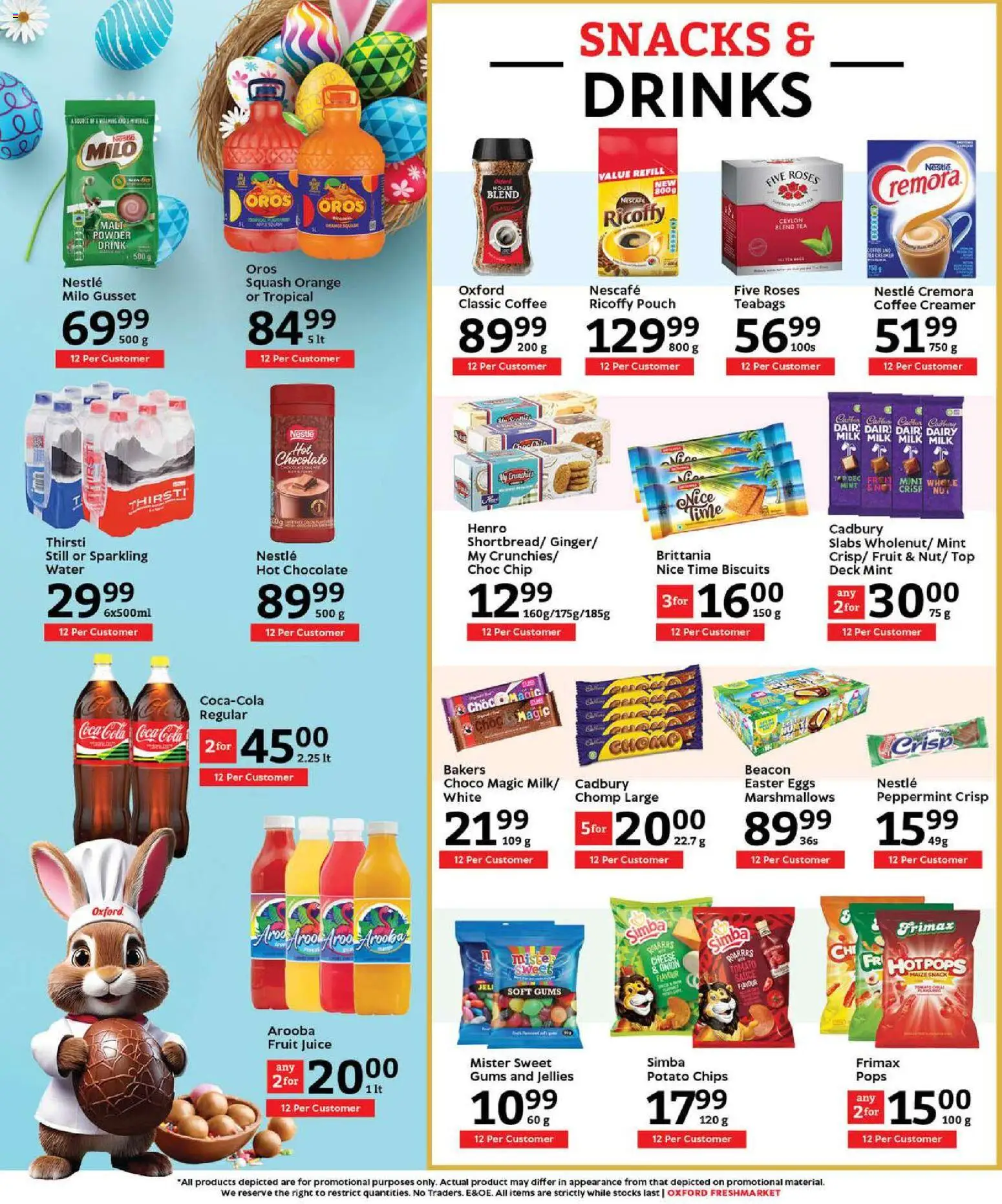New Oxford Freshmarket catalogue – valid from 01.04.2026 | Page: 10 | Products: Hot chocolate, Milk, Eggs, Chips