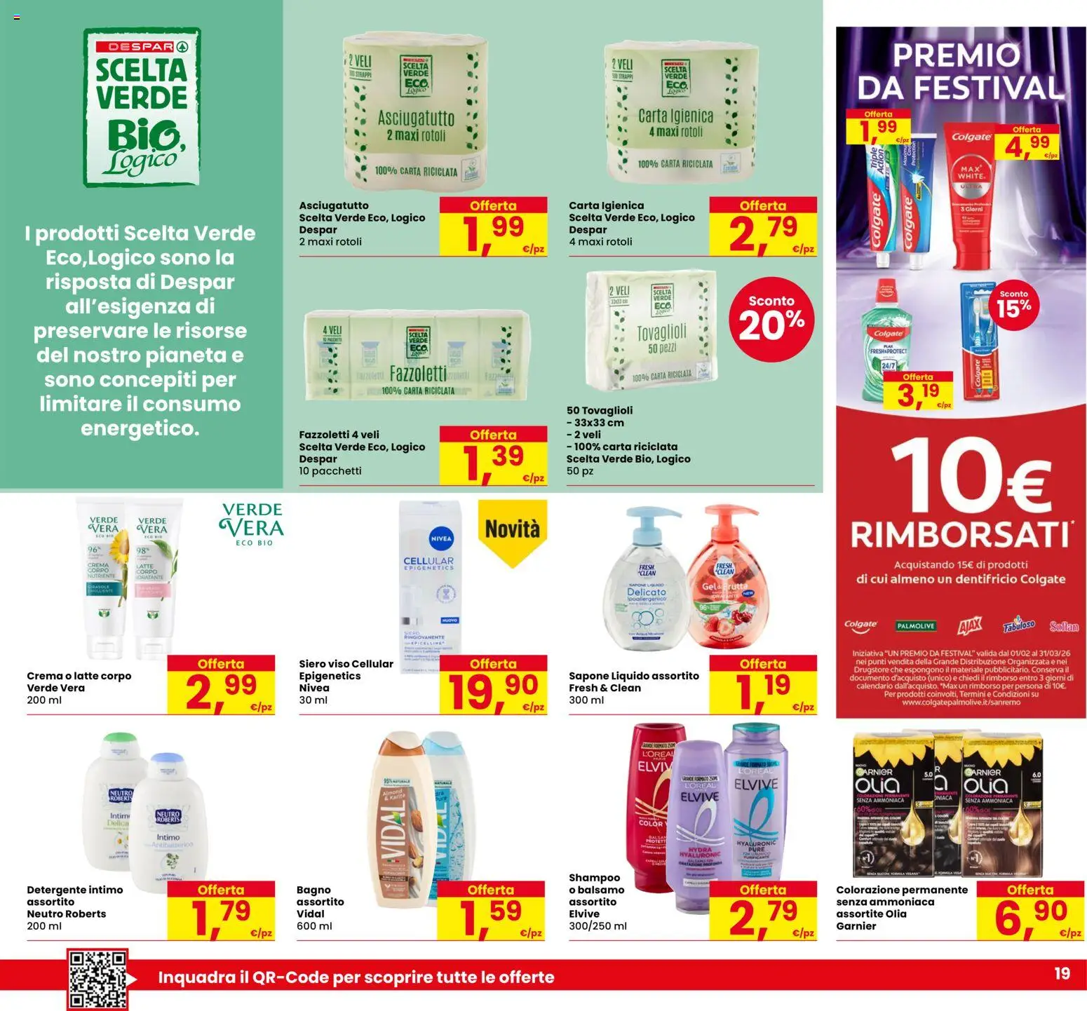Volantino Eurospar del 05.03.2026 | Pagina: 19 | Prodotti: Balsamo, Crema, Sapone, Intimo