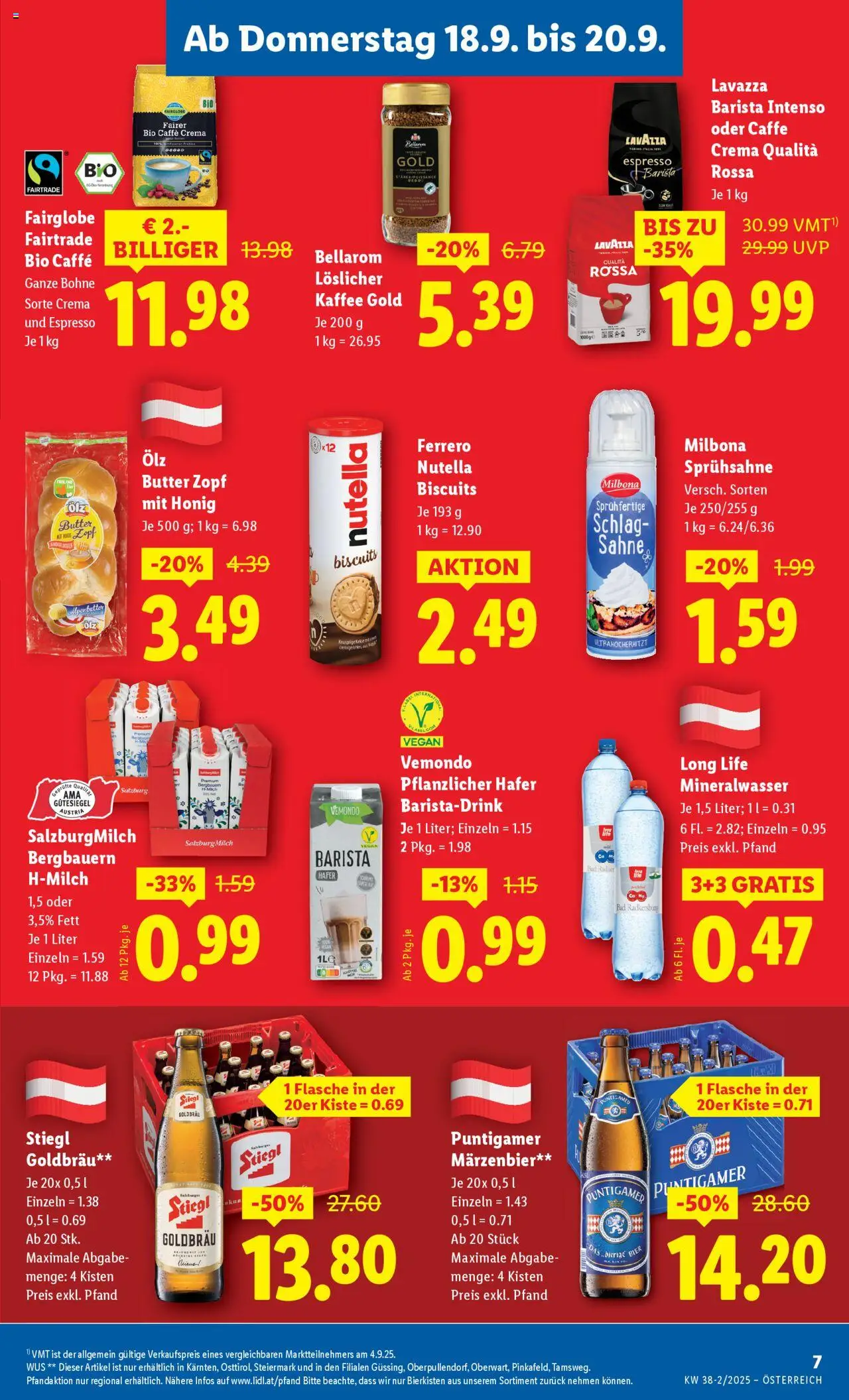 Lidl Flugblatt - Oberpullendorf, Güssing, Oberwart gültig ab 18.09.2025 | Seite: 9 | Produkte: Sahne, Bad, Butter, Bier
