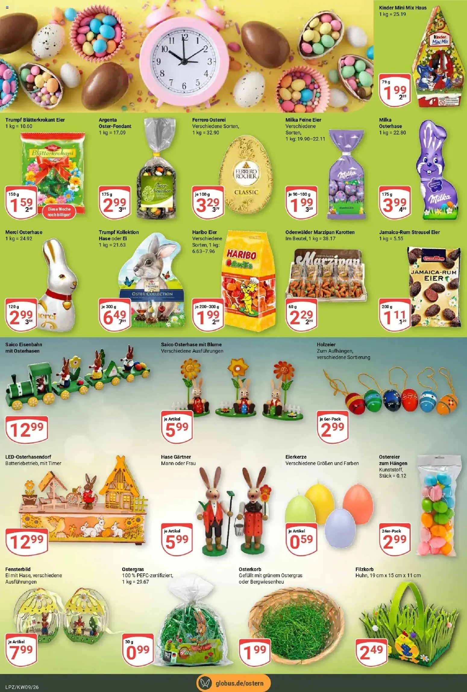 Globus Prospekt Leipzig – gültig ab 23.02.2026 | Seite: 12 | Produkte: Merci, Ferrero rocher, Haribo, Eier