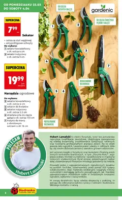 Pogląd oferty "Narzędzia ogrodowe, Do wyboru: 3 sekator kowadełkowy o dł. ostrza 4 cm 4 sekator do kwiatów 5 sekator nożycowy o dł. ostrza 5,5 cm 6 składana piła do cięcia gałęzi o dł. ostrza 17,5 cm 7 nożyce do trawy z obrotowym ostrzem o dł. 18 cm" - ważna od 23.03.2026 | Strona: 2 | Produkty: Trawy, Sekator, Książki, Nożyce do trawy