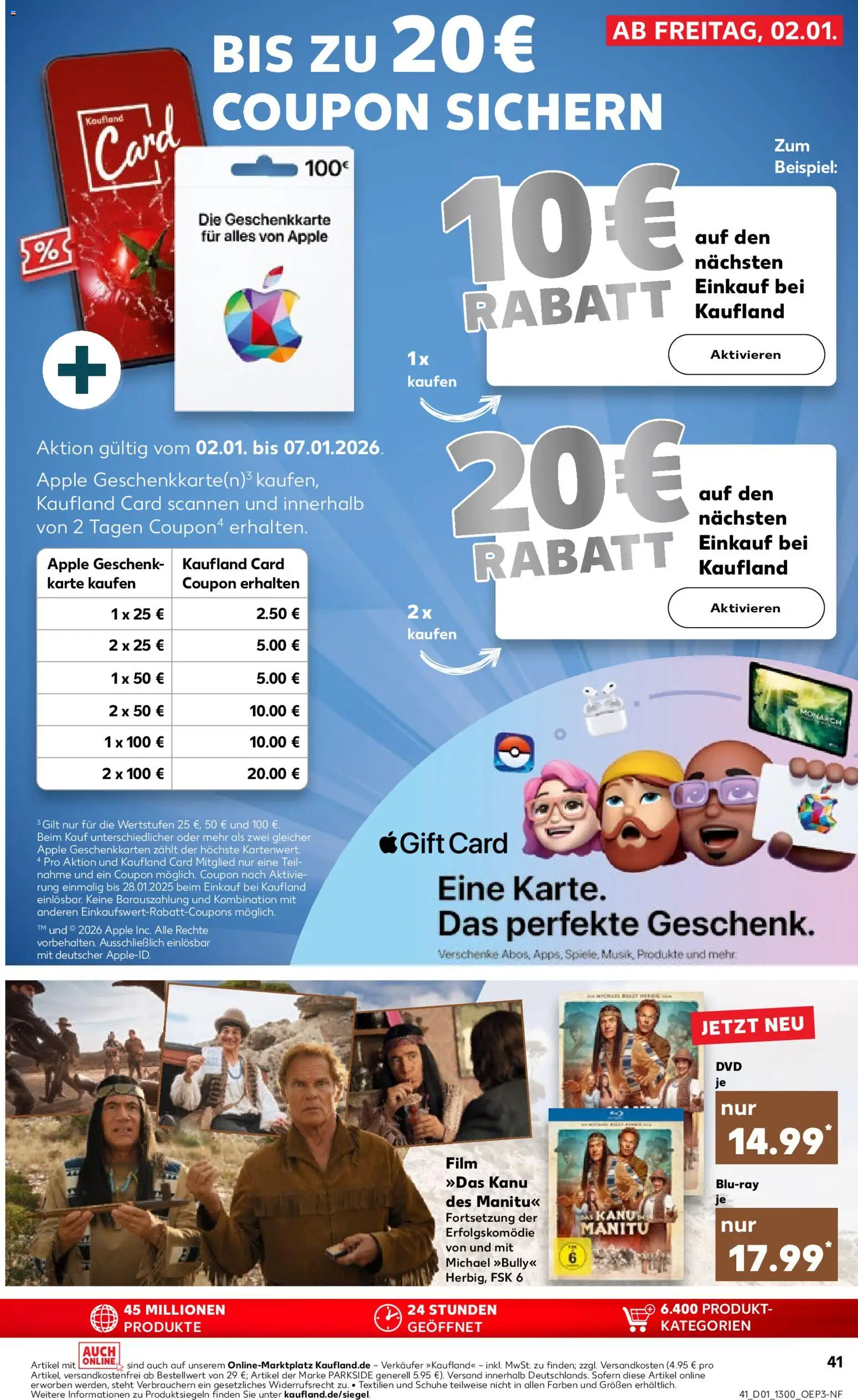 Kaufland prospekt Köln	 – gültig ab 02.01.2026 | Seite: 41 | Produkte: Apple, Dvd