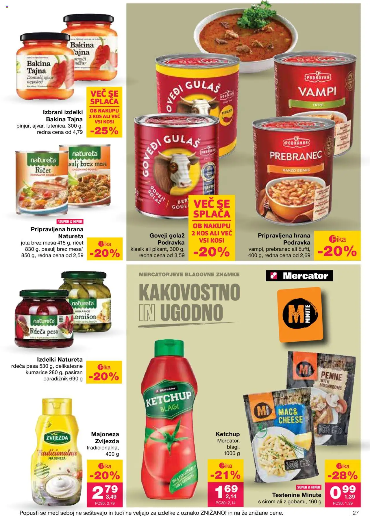 Mercator katalog │ velja od 26.06.2025 | Stran: 27 | Izdelki: Kos, Testenine, Kumarice, Majoneza