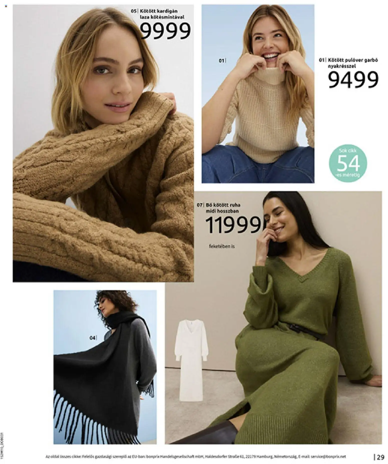 Bonprix akciós ujság - amely érvényes a következő dátumtól: 24.11.2025 | Oldal: 31 | Termékek: Kardigán, Garbó, Ruha