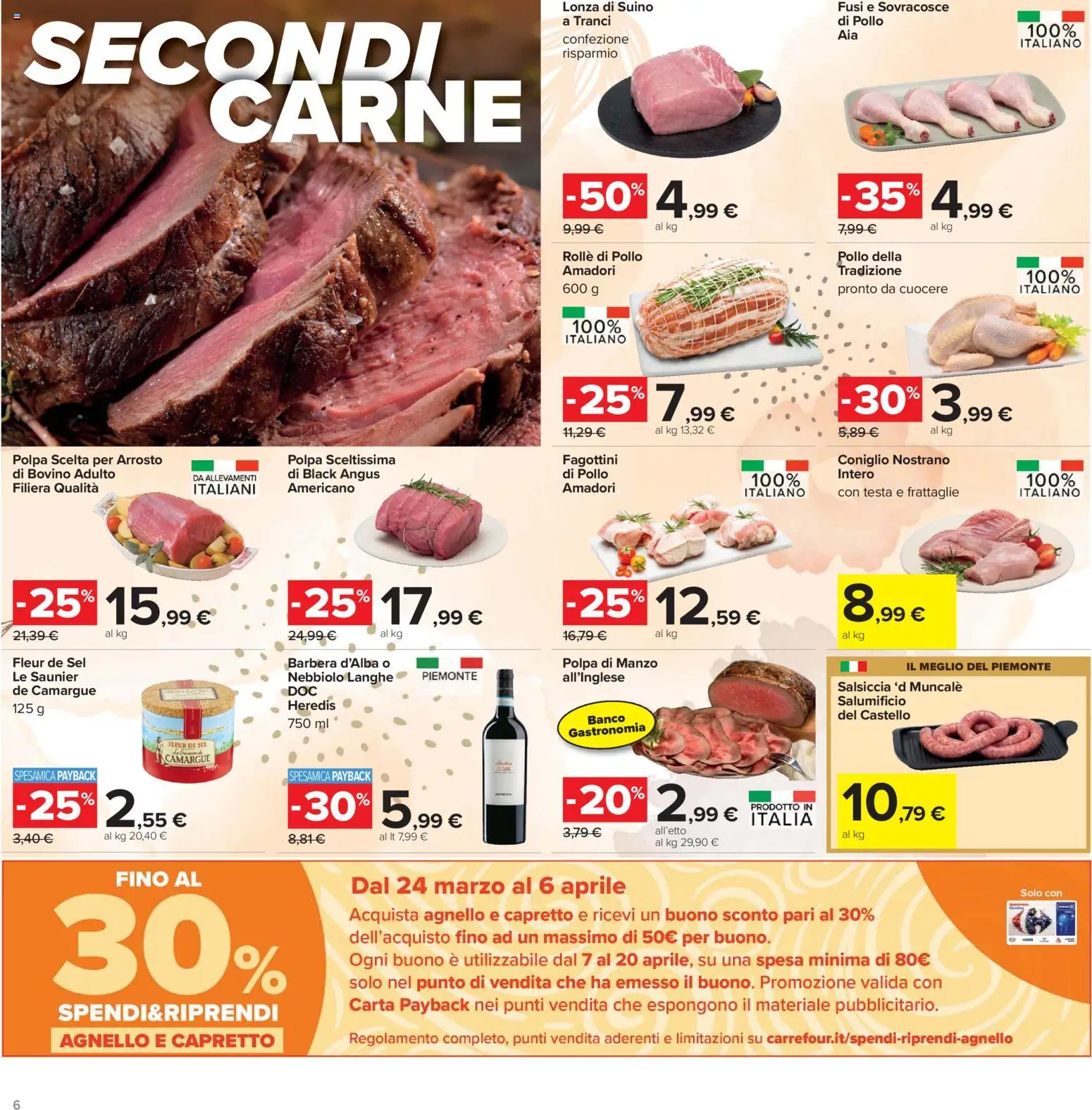 Volantino Carrefour del 24.03.2026 | Pagina: 6 | Prodotti: Bovino, Pollo, Manzo, Suino