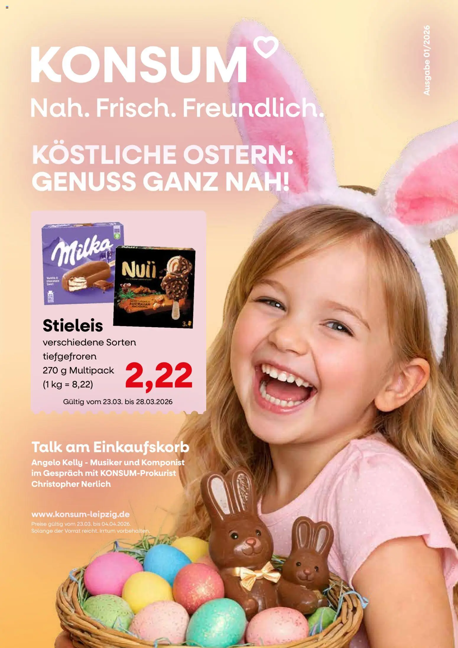 KONSUM Leipzig Kundenjournal – gültig ab 23.03.2026 | Seite: 1 | Produkte: Milka