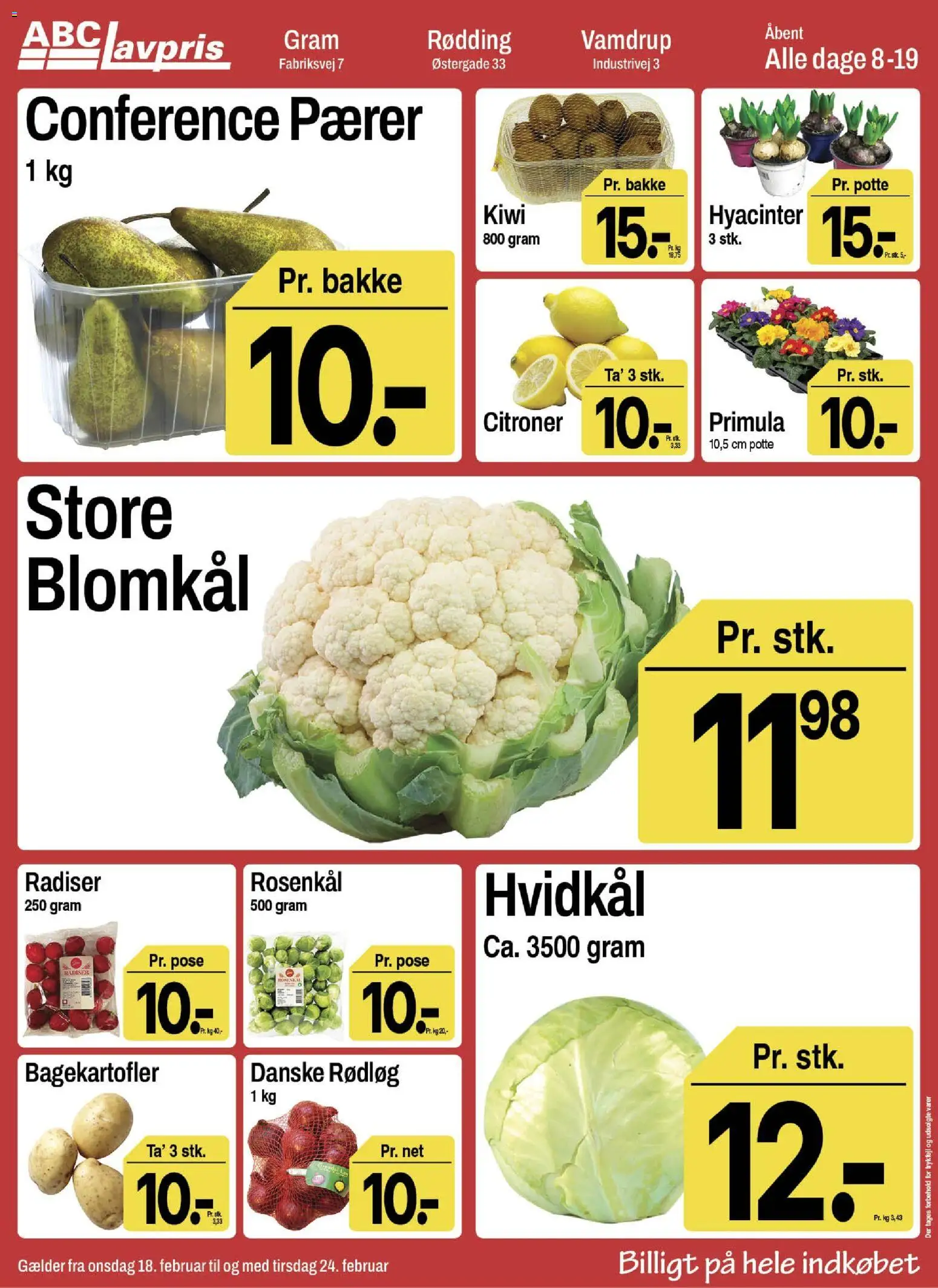 Abc Lavpris tilbudsavis – gyldig fra 18.02.2026 | Side: 6 | Produkter: Radiser, Citroner, Kiwi, Rosenkål