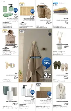 JYSK-mainoslehti voimassa 05.02.2026 alkaen | Sivu: 14 | Tuotteet: Roskakori, Kylpytakki, Tossut, Tarjotin