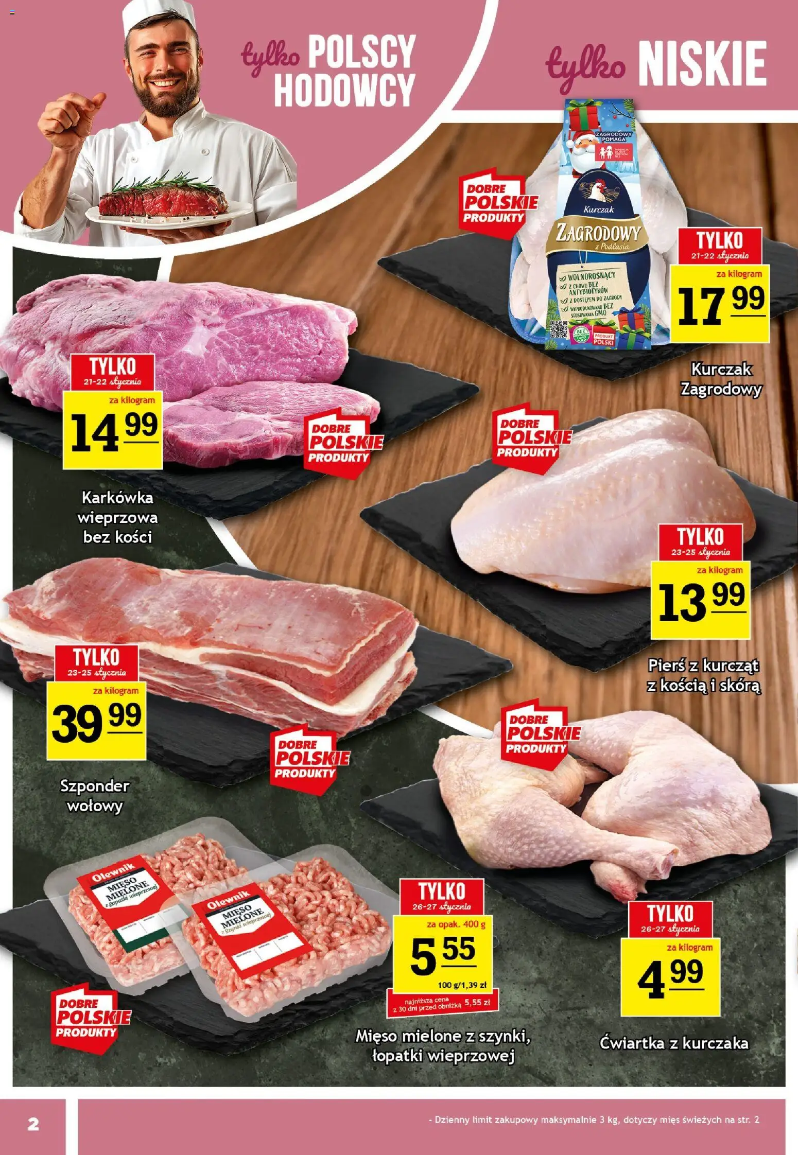 Gram Market Gazetka od 21.01.2026 | Strona: 2 | Produkty: Karkówka, Karkówka wieprzowa, Mięso mielone, Kurczak zagrodowy