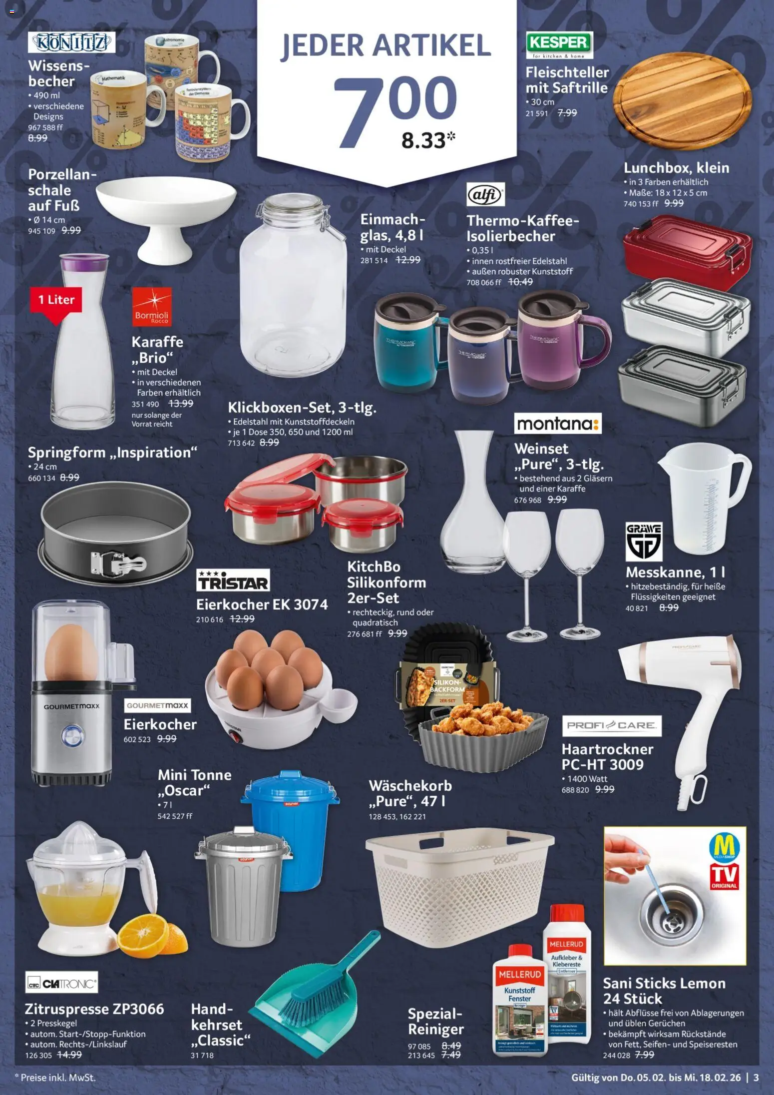 Selgros Haushaltsonderverkauf – gültig ab 05.02.2026 | Seite: 3 | Produkte: Haartrockner, Eierkocher