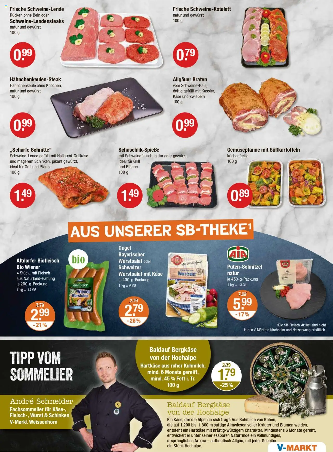 V-Markt - Oberbayern – gültig ab 25.09.2025 | Seite: 3 | Produkte: Käse, Blumen, Putenschnitzel, Schinken