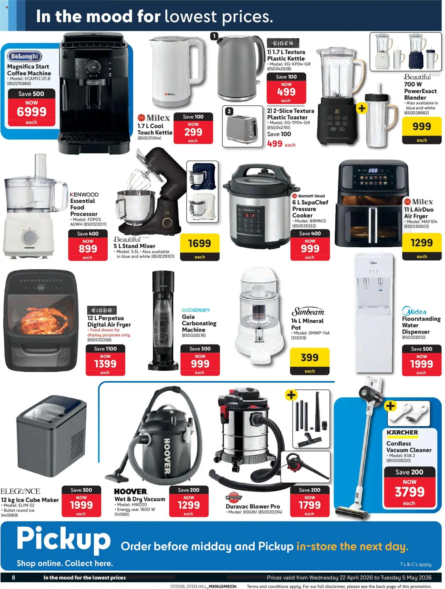 New Makro catalogue – valid from 22.04.2026 | Page: 8 | Products: Kettle, Fryer, Blender, Air fryer