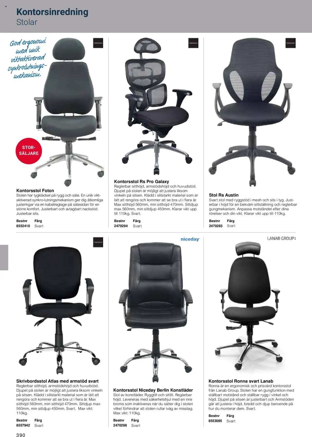 Office Depot reklamblad aktuell från 15.02.2024 | Sida: 392 | Produkter: Kontorsstol, Stol