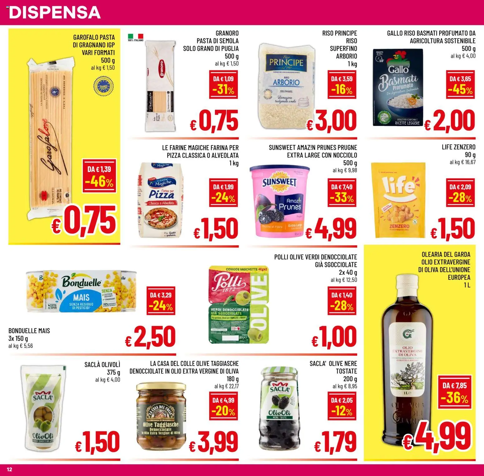 Volantino A&O del 29.04.2026 | Pagina: 12 | Prodotti: Pizza, Tè, Pasta, Mais