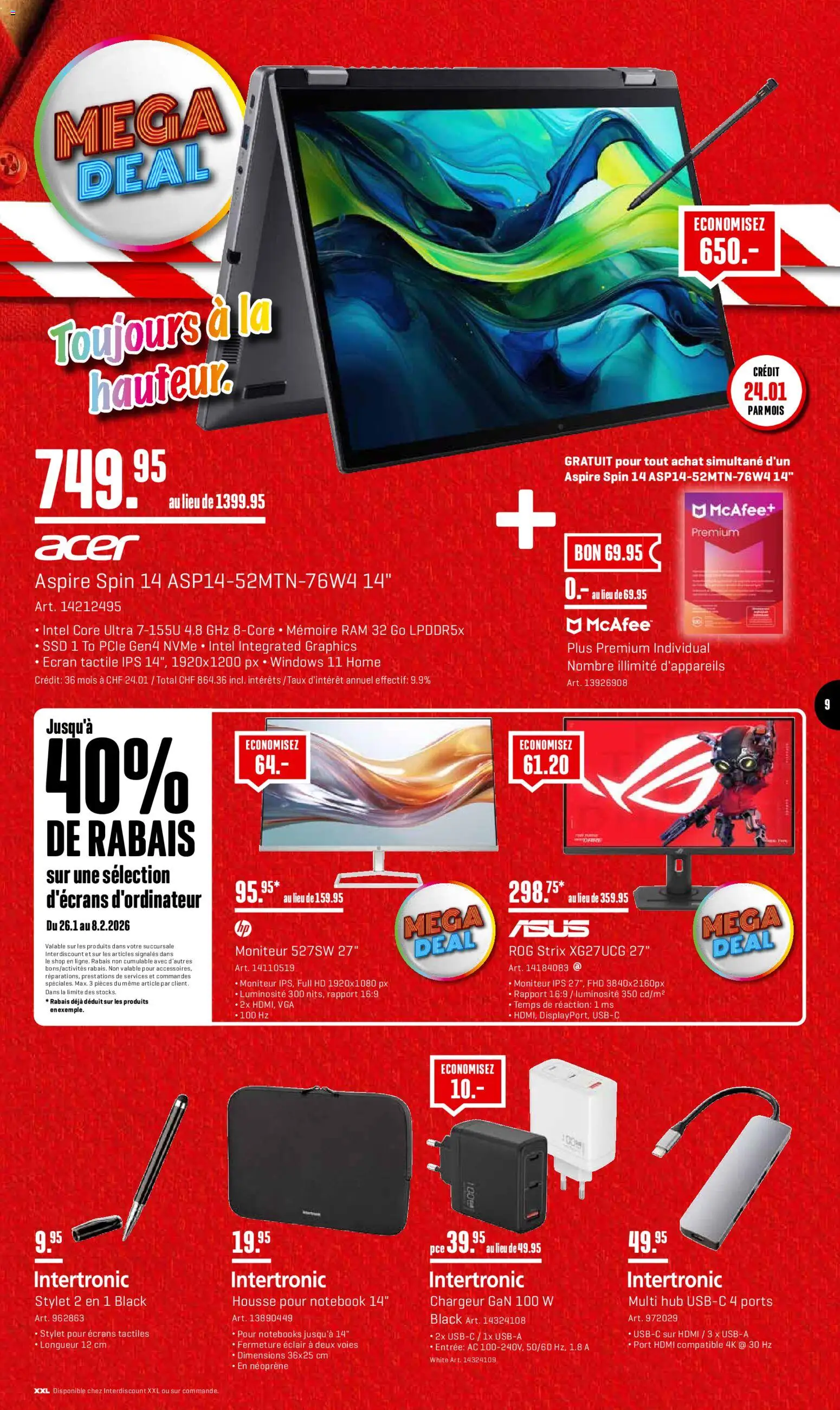 Interdiscount Aktionen FR – gültig ab 26.01.2026 | Seite: 9 | Produkte: Notebook